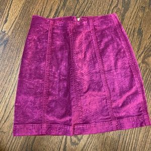 Free People Suede Magenta Mini Skirt